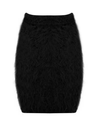 Юбка мини из альпака черный