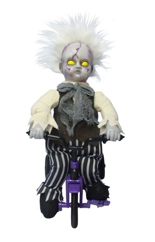 Ужасы Зомби малыш на велосипеде Анимированная игрушка — Halloween Animated Zombie Baby On Tricycle