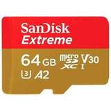 Флеш карта microSDXC 64GB SanDisk Class 10 UHS-I A2 C10 V30 U3 Extreme