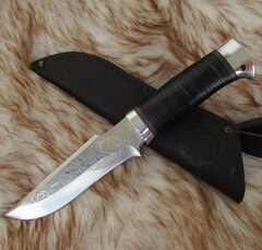 Нож туристический НС-24А (X50CrMoV15) гравировка, алюминиевые вставки (Златоуст)