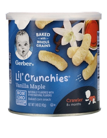 Lil 'Crunchies, запеченная кукурузная закуска, от 8 месяцев, ванильный клен, 42 г (1,48 унции)