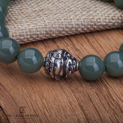 Браслет "Хотэй". Цвет морская волна. Бусины 10 мм.