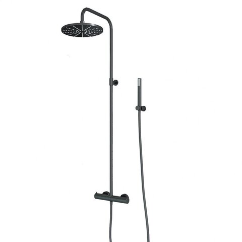 Paini 78PZ689TH Душевая система PAINI Cox 250 мм, с термостатом, черный матовый PVD (PZ)