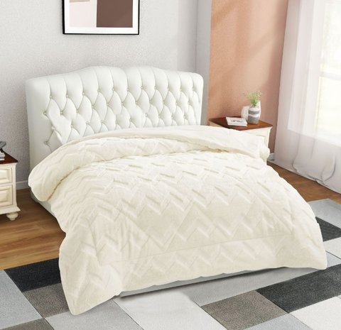 Плед Arya Dahlia Zigzag (200*220 см) - Кремовый - купить