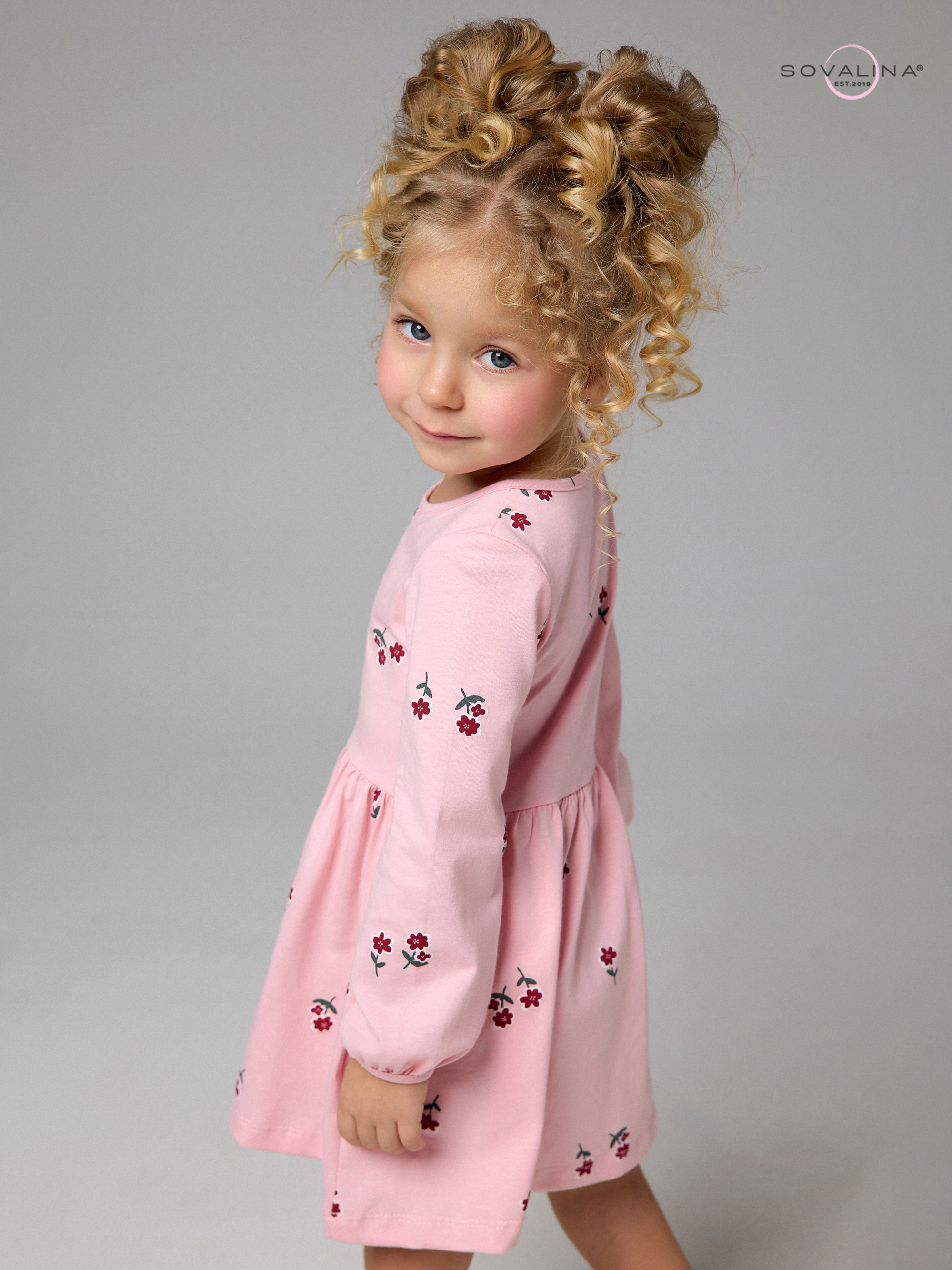 Платье Моана лютики роза