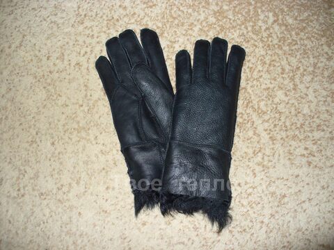 Женские перчатки из дубленой кожи
