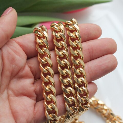 УЦЕНКА!!! Цепочка ширина 11 мм, позолота, 17 см, У209