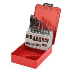 Набор метчиков машинных M3 -M12 HSSE-TiALN DIN371/376 (B/4-5P, + сверла) 14пр H-Tools 245051FHT
