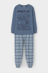 пижама  для мальчика  К 1541/синий джинс,шотландская клетка