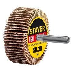 STAYER d 50 x 20 мм, P60, на шпильке d 6 мм, круг шлифовальный лепестковый (36607-060)