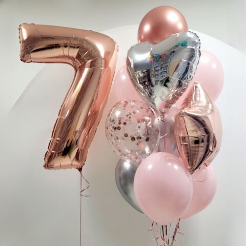 Набор шаров в розово-серебрянной гамме