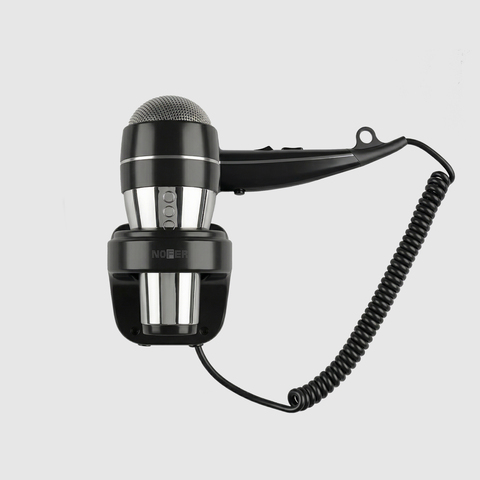 Nofer HOTELline 02058.S Фен настенный с антивандальной защитой 1800 W черный/матовый