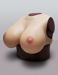 Силиконовая накладная грудь, Размер F (6Й) на обхват 90-110 см с застежками на шее и за спиной