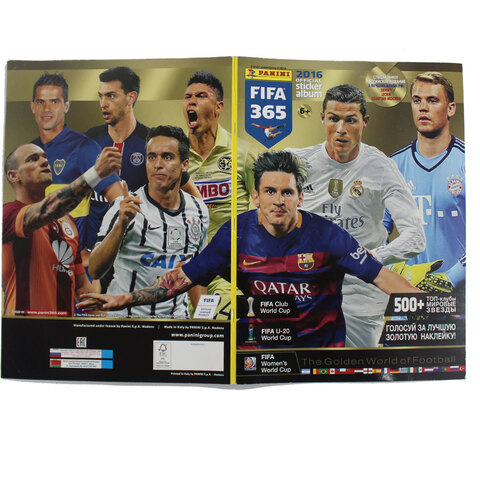 Полностью заполненный альбом наклеек. Panini FIFA 365: 2015-2016. Футбол