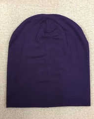 Женская летняя шапочка однотонная вискоза (темно-фиолетовая)