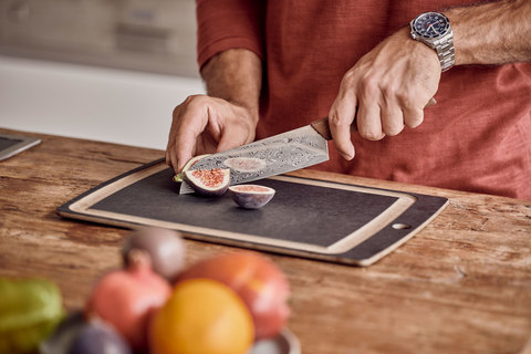 Нож кухонный Victorinox Swiss Modern Santoku Damast LE 2020, 17 sm, Brown  (6.9050.17J20)