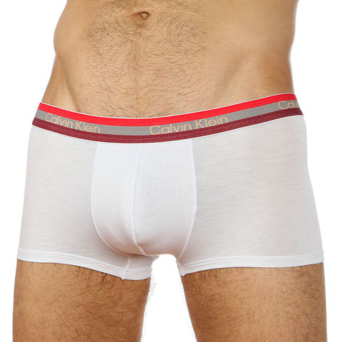 Мужские трусы хипсы белые c трехцветной резинкой (Модал) Calvin Klein  RGB Hip Boxer