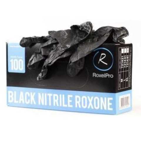 RoxelPro Перчатки нитриловые ROXONE L черные   (цена за 50 пар)