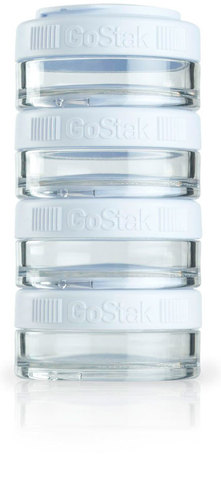 BlenderBottle GoStak 4 Контейнера по 40мл для перекусов и добавок из безопасного пищевого пластика Тритан