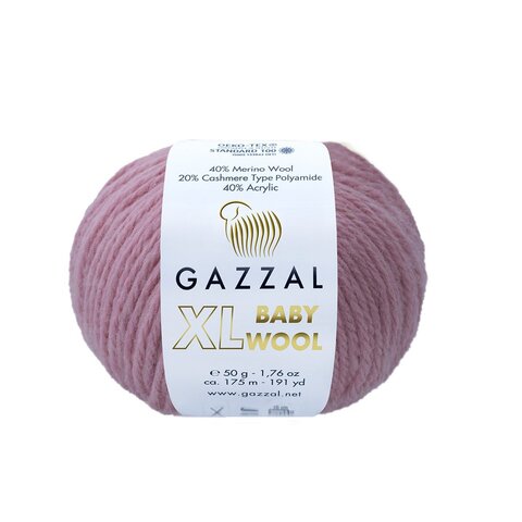 Пряжа Gazzal Baby Wool XL 845 пудра