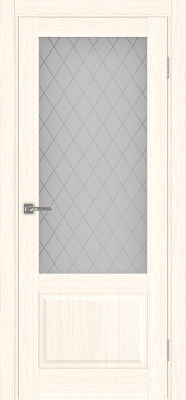 Дверь межкомнатная Оптима Порте Тоскана 640.21 ОФ3, цвет светлый ясень, экошпон, стекло кристалл