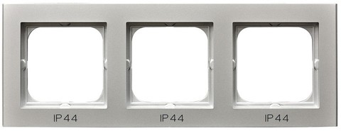 Рамка на 3 поста для выключатель IP-44. Цвет Серебро матовое. Ospel. Sonata. RH-3R/38