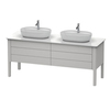 Duravit Luv Консоль из кварцевого камня с 2мя вырезами, 20x1788x595, цвет белый структурный LU9467B1717