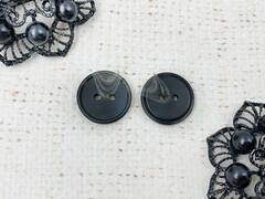 Пуговицы, d 1,5 см, 2 прокола, чёрный