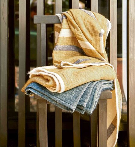 Плед 150х170 Blanc des Vosges Alizes охра