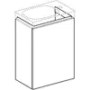 Шкафчик для раковины Geberit Acanto, с одной дверью и сифоном: B=39.5см, H=53.5см, T=24.5см, песчаный глянец / матовый песочно-серый, песчаный глянец / глянцевое стекло