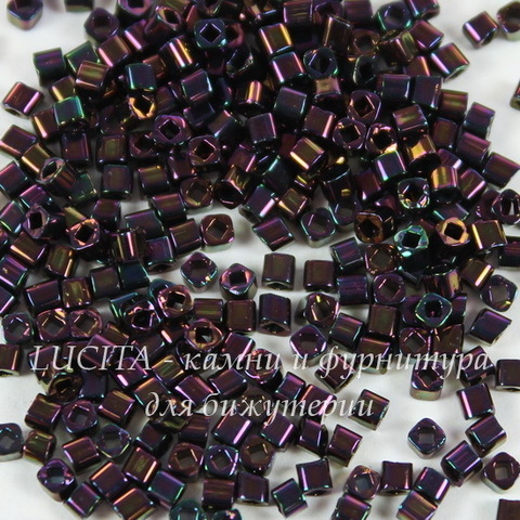 0085 Бисер японский TOHO Куб (Cube) 1,5 мм, пурпурный металлик ирис