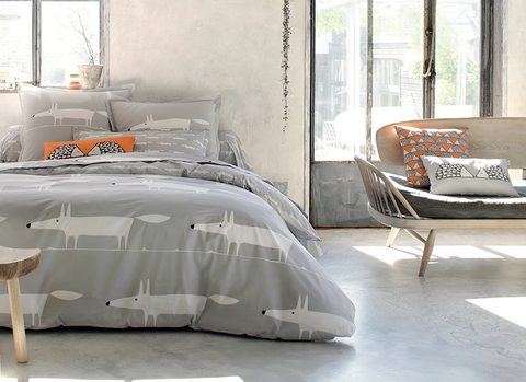 Постельное белье 1.5 спальное Blanc des Vosges Mr Fox Gris