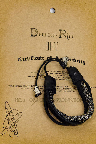 Demon Riff | Браслет кожаный мужской DR0008 с сертификатом