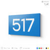 Номер на дверь 517, табличка на дверь для офиса, квартиры, кабинета, аудитории, склада, голубая 120х70 мм, Айдентика Технолоджи