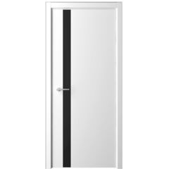 Купить Межкомнатная дверь эмаль Геометрия 5 белая стекло черное