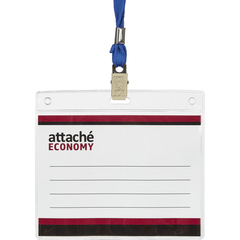 Бейдж Attache Economy 108x126 150мкм,шнурок 45см син, вкладыш 90x120 5шт/уп