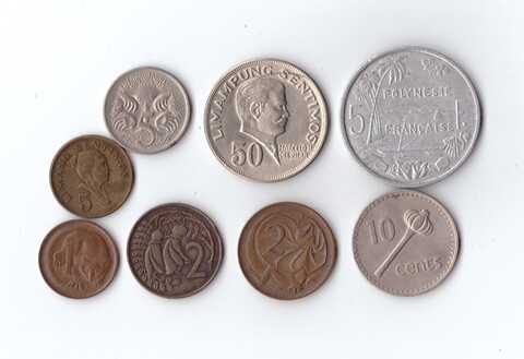 Набор монет Фиджи,Филипины,Австралия,Полинезия 8 шт. Разные VF