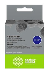 Картридж ленточный Cactus CS-LK4YBP черный для Epson LW300, LW400, LW700, LW600P, LW1000P, K400, Z700, Z900