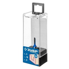 ЗУБР 3 x 10 мм, хвостовик 8 мм, фреза пазовая прямая, Профессионал (28753-3-10)