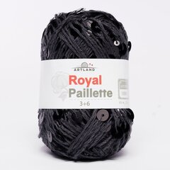 Королевские пайетки/Добавочная нить хлопок с пайетками 3/6 мм, 25 гр, 65 м, т.серый с чёрным