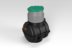 Септик отстойного типа ЭкоПром Rostok Мини 1000 л. горизонтальный / 300 л. в сутки / 1-3 чел. / самотечный сброс (110x128x176см;65кг;черный) - арт.555764