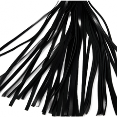 Флоггер из черной кожи с хромированной ручкой