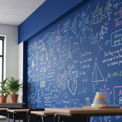 Набор «Магнитно-грифельная классика» — синий, 4 м²