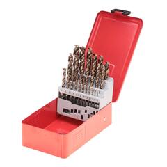 Набор сверл по металлу 1-13мм 25шт DIN338 HSSE-Co5 135° UNI (мет. кейс) Ruko 228215(K)
