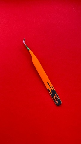 Пинцет Mari Lashes Shop L- тип Оранжевый в Тубе