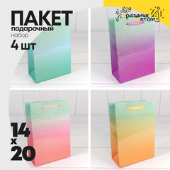 
          Пакет подарочный 14х20х7см "Градиент" с блестящими вкраплениями (Микс)