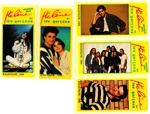 Наклейки 5 штук Helene et les garcons / Элен и ребята. 1992 - 1994 гг. Без повторов