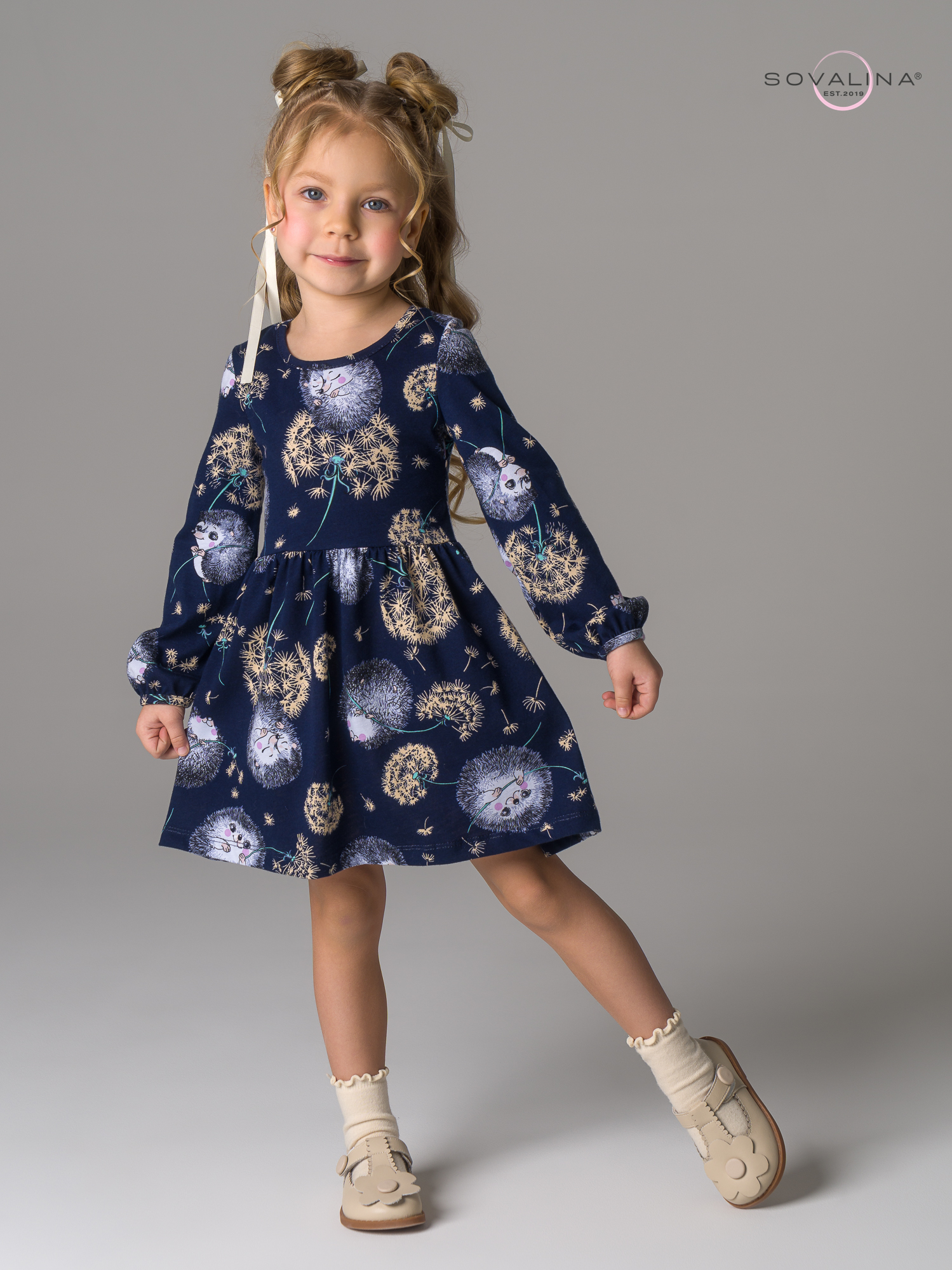Платье Моана ежик с одуванчиком