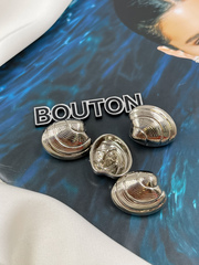 Пуговицы в форме ракушки серебристые