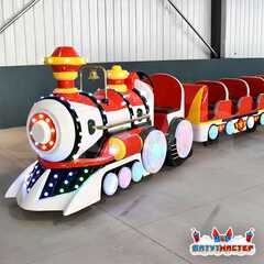 Безрельсовый поезд «Алый самоцвет» 2 вагона, 13 мест, прогулочный